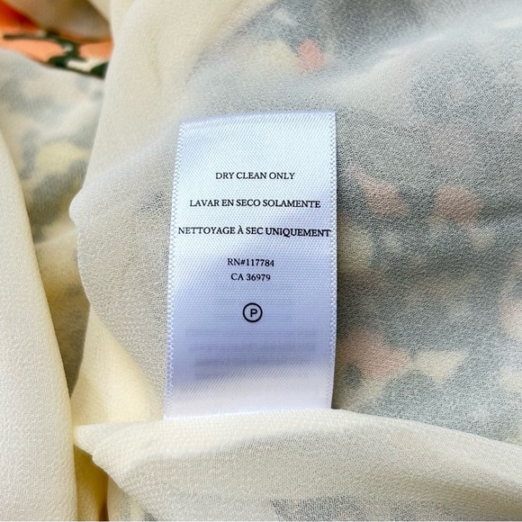 Evereve Rails Adalyn Midi Dress in Gardenia Floral Print Green Yellow Ruffle S - Picture 15 of 16